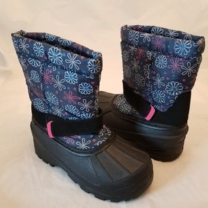 Little Girls' Floral Print Winter Boots Perfect For Keeping Tiny Feet Warm